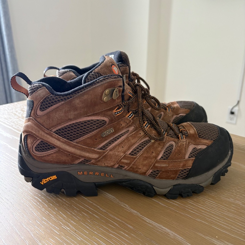 Merrell Moab 2 Mid Waterproof Hiking Boots Earth Brown Mens 11 J06051W Vibram